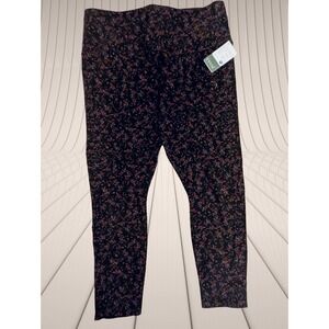 Lysse Women's Black Floral Leggings Size 3xl New With Tags Cottagecore Whimsy